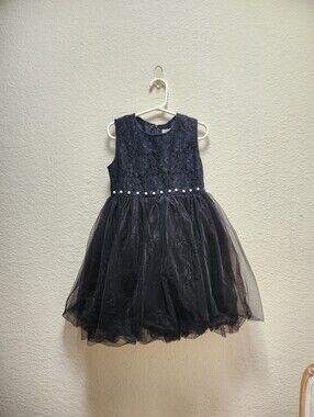 Doe A Dear Blaxl Lace Bodice Tulle Dress Pearl Accents Size 6